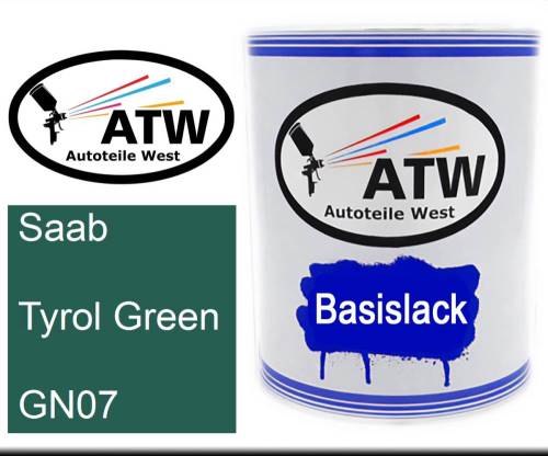 Saab, Tyrol Green, GN07: 1L Lackdose, von ATW Autoteile West.